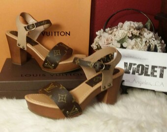 Louis Vuitton re-purposed canvas customized heel