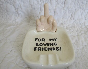 Vintage Ceramic Ashtray not perfect Age Lines