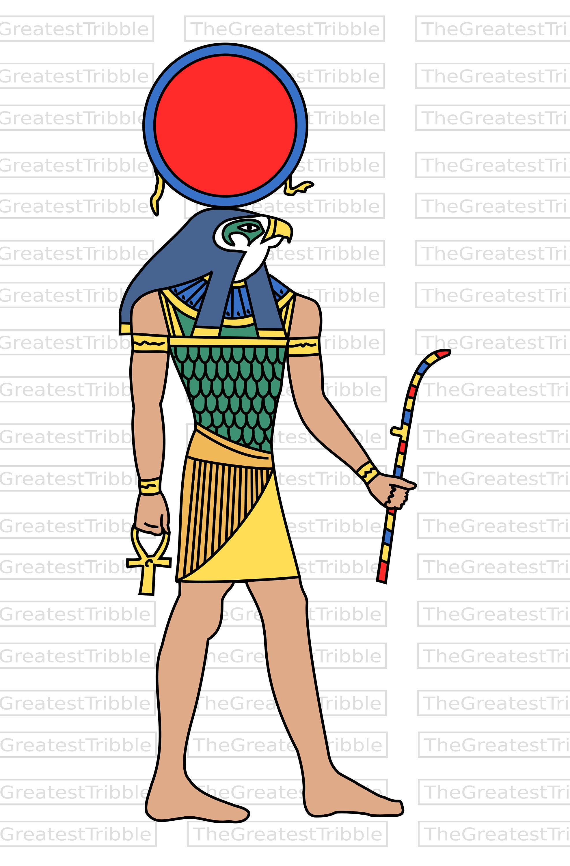 Ra Egyptian God Clip Art SVG PNG JPG Vector Graphic Clip Art