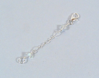 Crystal Necklace Extenders - Sterling Silver