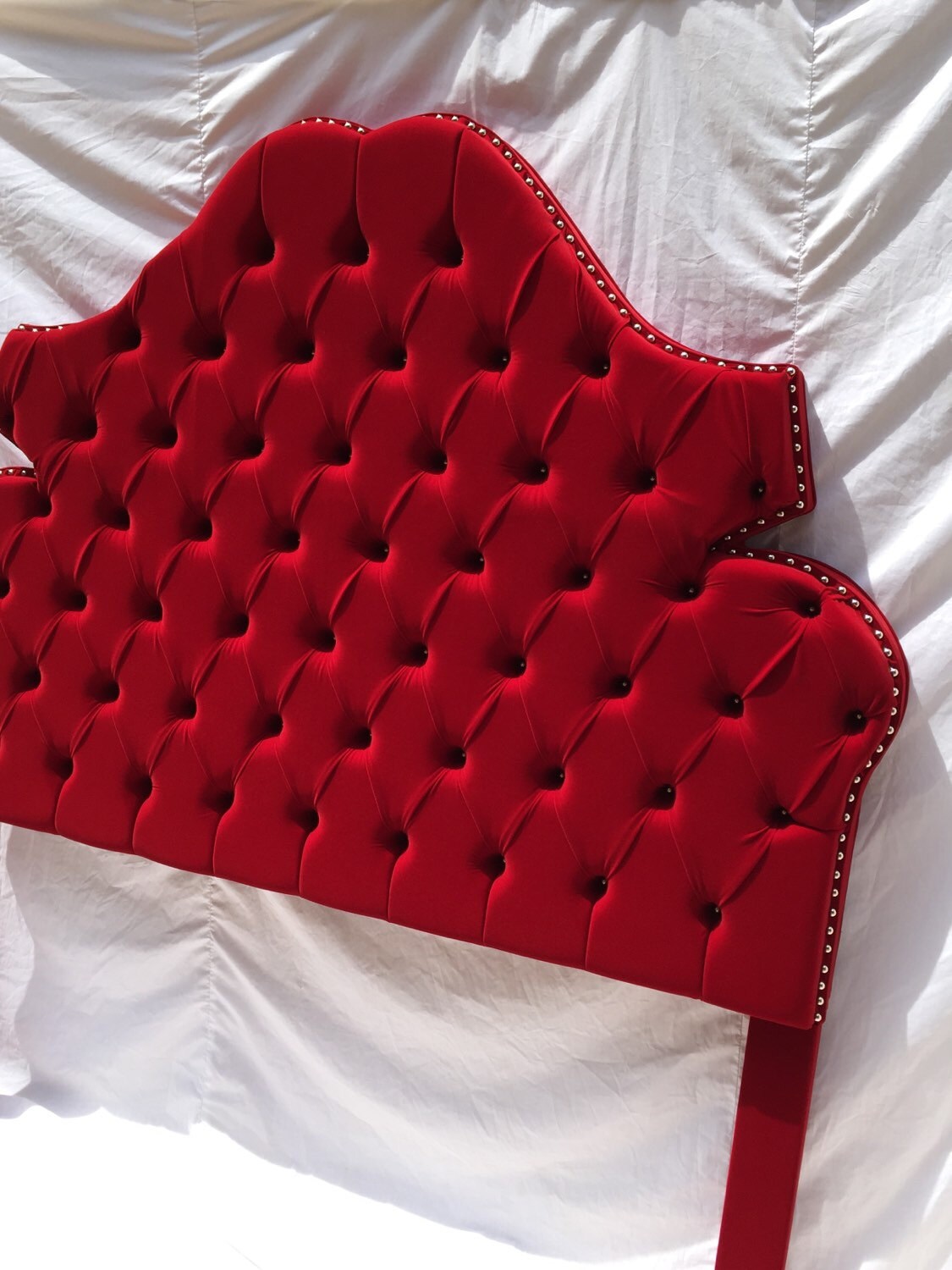 Red Velvet Headboard Tufted Headboard King Queen Full Twin