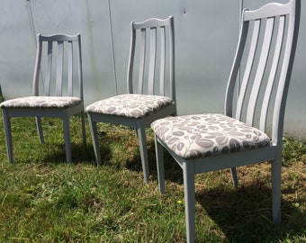 Upcycled Flint Leaf Dining Chairs Set of 3