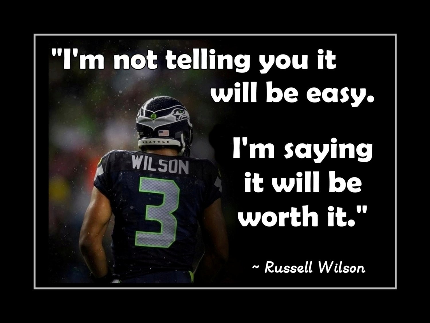 Inspirational Wall Art Football Quote Kids Home Decor Photo