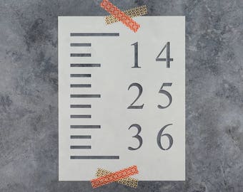 Growth Chart Stencil - Reusable DIY Craft Stencils of a Growth Chart - DIY 6 Foot Ruler Stencil Set