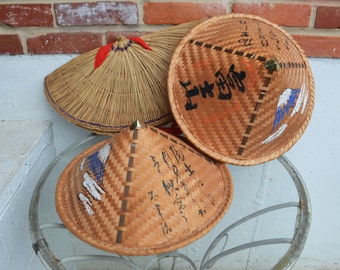 Vintage Asian, Oriental Straw Hats