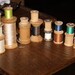 Thread Spools 17 Wood Spools Some With Thread Various Sizes Very Good Vintage Condition