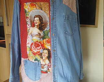 Denim Shirt - Upcycled - Mexican - One off