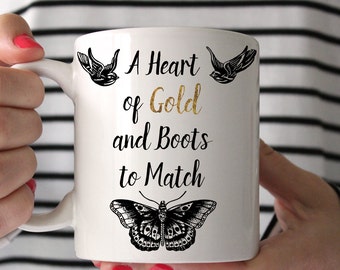 Coffee Mug Harry Styles A Heart of Gold and Boots to Match Harry Tattoo Coffee Cup