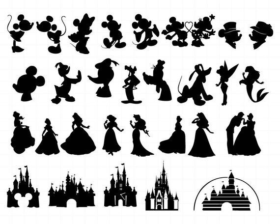 Download INSTANT DOWNLOAD - Disney Princess Silhouette, Disney ...