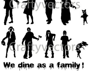Download Zombie Family Vector File SVG