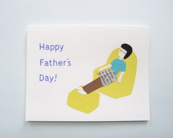 Happy Father's Day - sleeping dad collage card