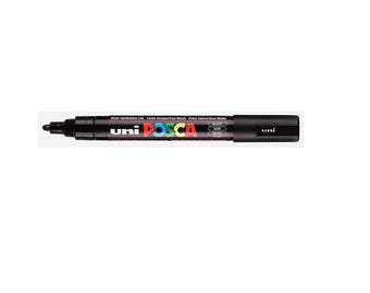 POSCA Black 2.5 mm tapered tip marker medium - Ref PC5M N - until the stock!