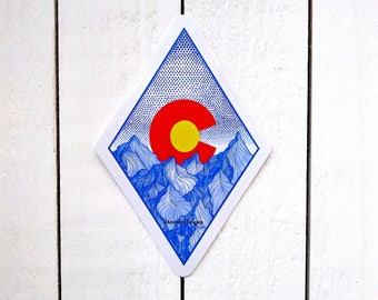 Colorado Sticker, Colorado Decal, Colorado Flag Sticker, Colorado Flag Decal, Laptop Decal, Car Sticker