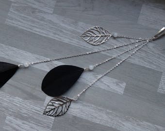 Black, white and silver hair jewelry