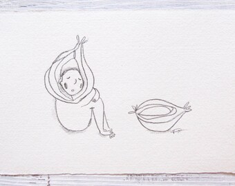little onion kitchen art, vegetable wall art, kitchen art, onion art, onion illustration, poetic, peaceful, quirky art, ORIGINAL drawing