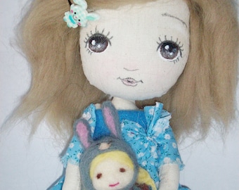 cloth doll, collectible doll, girl gift, nursery decor
