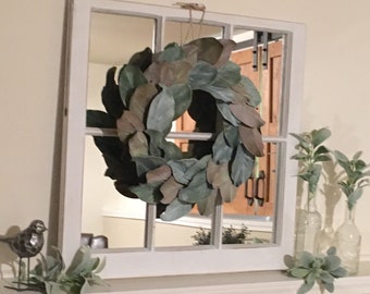 Farmhouse Decor, Window frame with mirror, Window Frame, Window with mirror