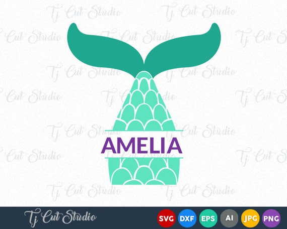 Download Mermaid Tail SVG Mermaid Monogram SVG Split Mermaid Monogram