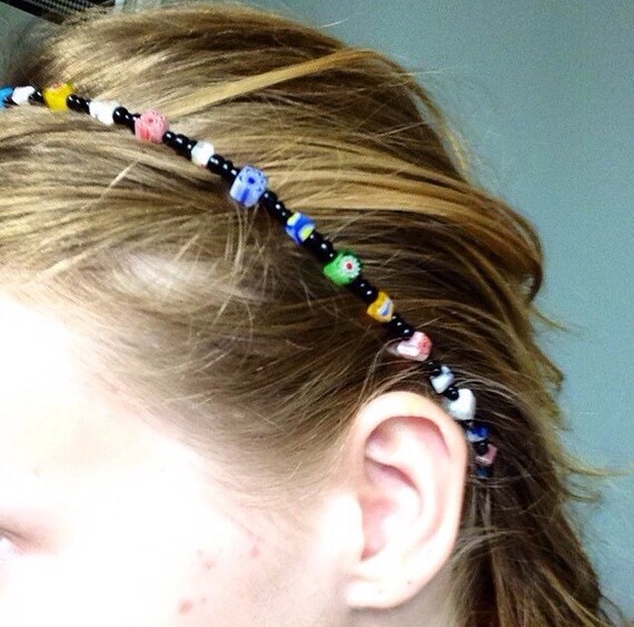 3in1 Beaded Headband Bracelet and Necklace Multicolor