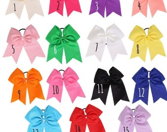 Cheer Bow, Basic Cheer Bows, Cheerleading Hair Bow, Solid Cheer Bow, HUGE Cheer Bows, 7 Inch Cheer Bows