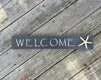 Welcome Sign, Starfish,Beach,Coastal,Nautical,Home,Beach
