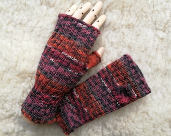 Fingerless gloves, wool wrist warmers, women wrist warmers, knit wool blend wrist warmers