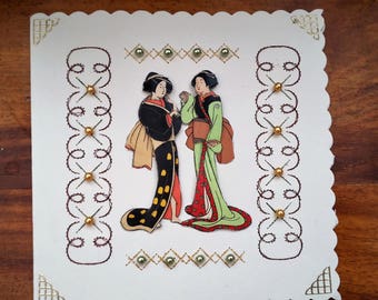 Japanese ladies - hand made 3D card