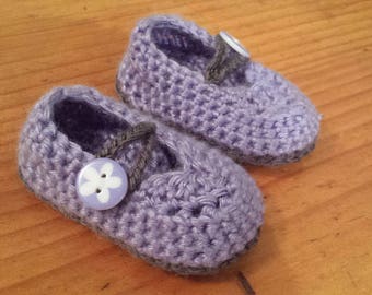 Mary Janes - Purple and grey