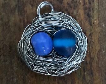 Nest and Egg pendant on necklace