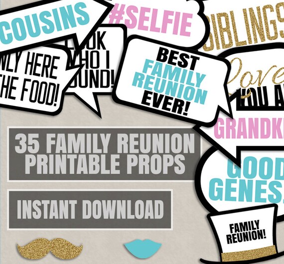 Family Party Photo Booth Props Family reunion party photo