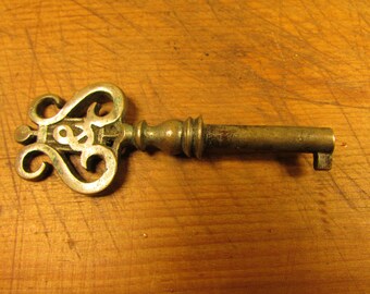 Vintage Steinway Piano Key Nickle Silver on Brass Skeleton style Musical Lyre Shape