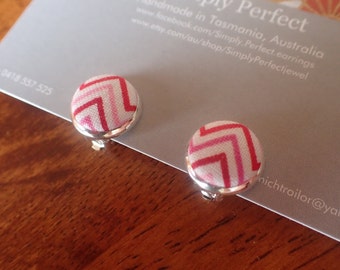Candy Coloured Zig Zag Studs and Clip On Earrings/Candy Stripe kids clip on earrings