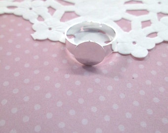10mm Adjustable Ring Blanks, Silver Plated, Pick Your Amount, A78