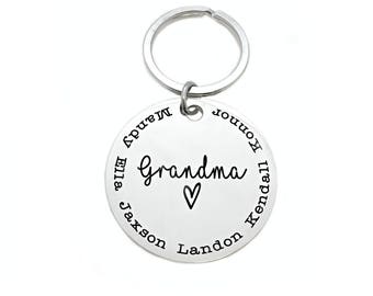 Personalized Grandma Mom Keychain - Grandma Key Chain - Engraved Children Grandchildren's Names - Mother's Day - Gift for Grandma - 1045