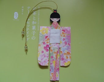 BMA00003 Japanese Origami Geisha bookmark Shiori Ningyo Washi Chiyogami Yuzen Kokeshi paper craft back to school
