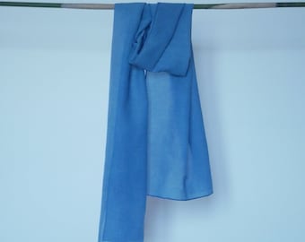 Blue naturally dyed scarf