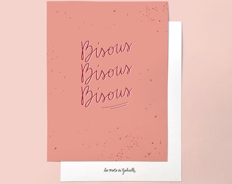 Bisous (Kisses) poster - 18 x 24 cm