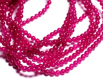 40pc - stone - pink raspberry Jade beads 4mm 4558550025388 balls