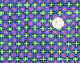 Fabric - 2 Yards - Abstract Crosses on Blue - Quiltsy Destash Party