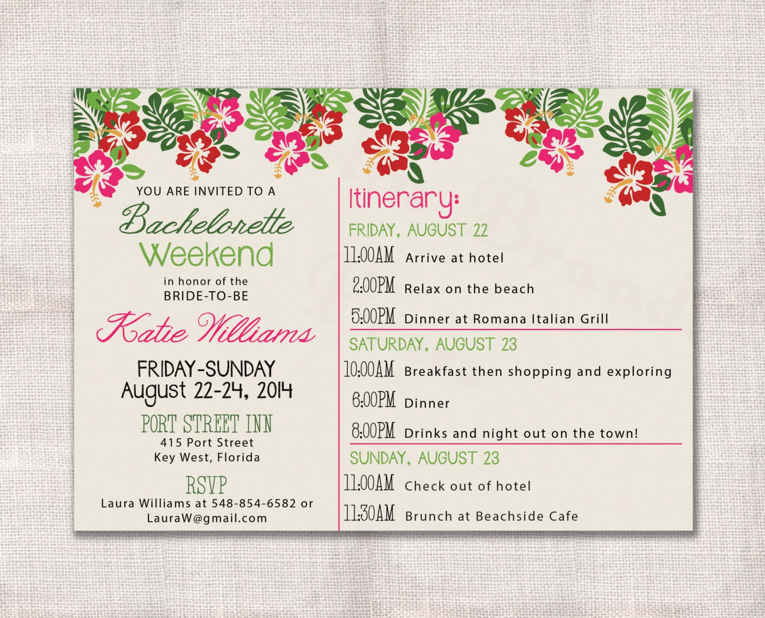 bachelorette weekend invitations