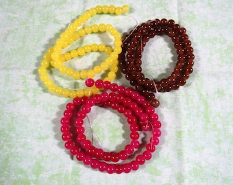 1 Strand 6mm Jelly Style Round Glass Beads (B444f)