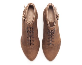 Ankle Boots, Womens Boots, Leather Boots, Lace-Up Boots, Hiking Boots, Pixie Boots // Free Shipping