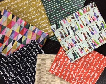 People and Text Fabric - Saturday Morning by BasicGrey for Moda - 7 Fat Quarters