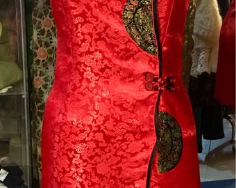 1990' authentic chinese short, sleeveless dress. Size XS.