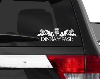 Dinna fash thistle decal