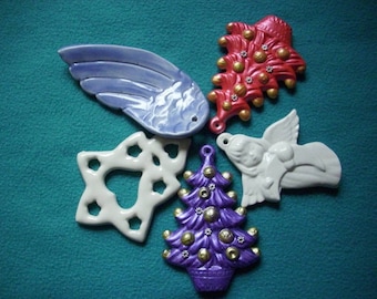 5 Christmas ceramic pendant