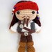 Captain Jack Sparrow Pirates of Carribean amigurumi crochet doll PATTERN
