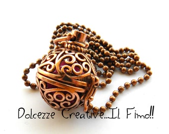Children necklace caller Angel with pink ball - gift for mother - pregnancy - protection