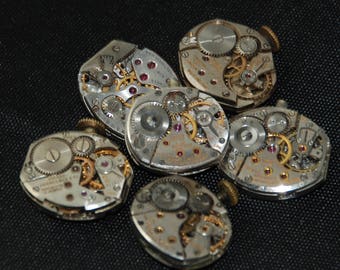 Vintage Watch Movements Parts Steampunk Altered Art Assemblage RT 18