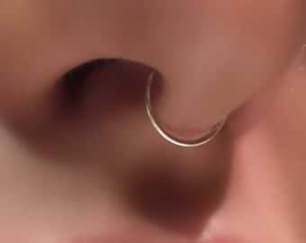 Septum Sterling silver,14k Rose Gold , 14k Yellow Gold Filled Septum Ring 18G 20G 22G 24G 6mm 7mm 8mm 9mm 10mm Silver Filled Nose Hoop Ring